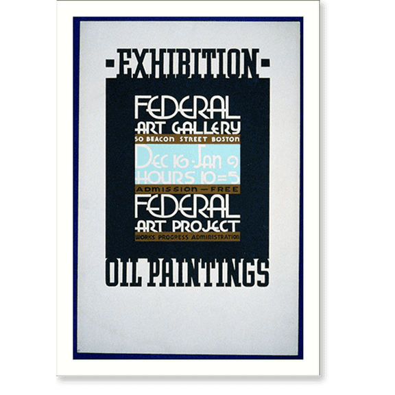 Historic Print, Exhibition - oil paintings, Federal Art Gallery, 16" x 20"