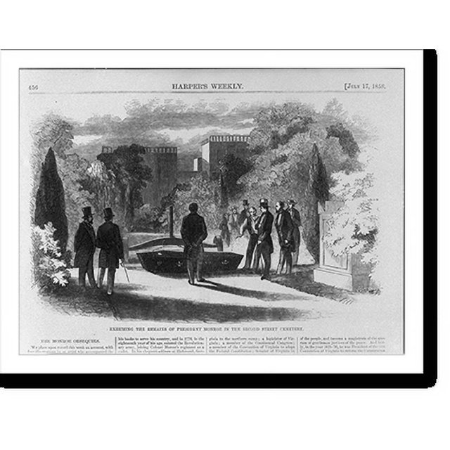 Historic Print, Exhuming the remains of President Monroe in the Second