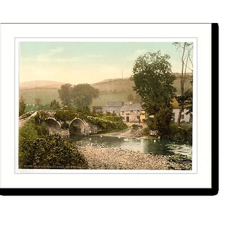Historic Print, Exmoor Malmsmead Inn and bridge Doone Valley Lynton and Lynmouth England, 16" x 20"