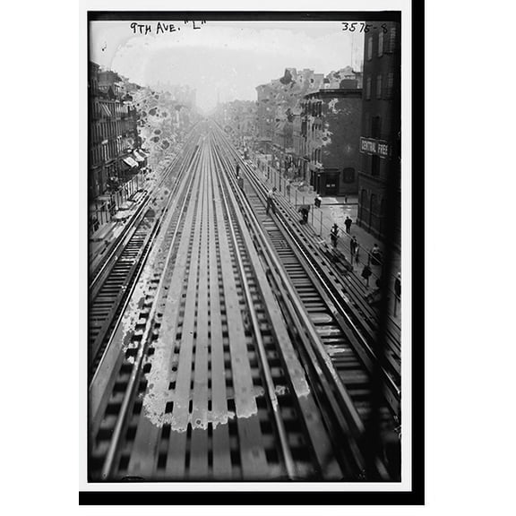 Historic Print, Express track 9th Ave. "L" - 2, 18" x 24"