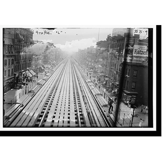 Historic Print, Express track 9th Ave. "L" - 3, 16" x 20"