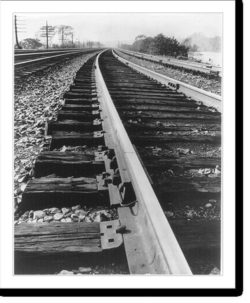 Rail Track Scene Historic Print, [Extensive railroad track scene, showing close-up of a ...