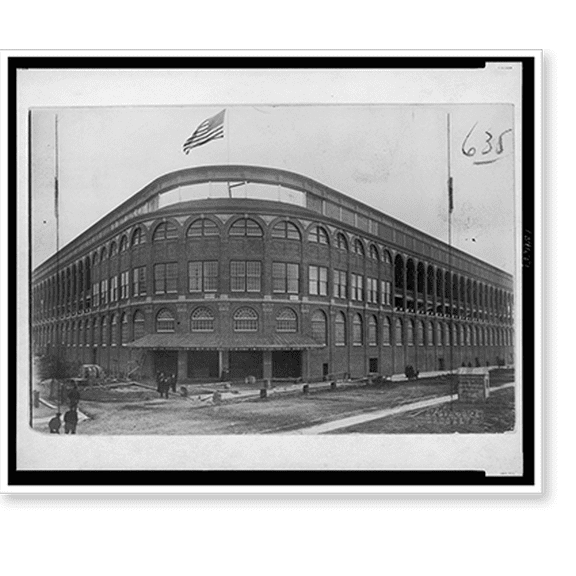 Historic Print, [Exterior view of main entrance to Ebbets Field showing final stages of construction], 16" x 20"