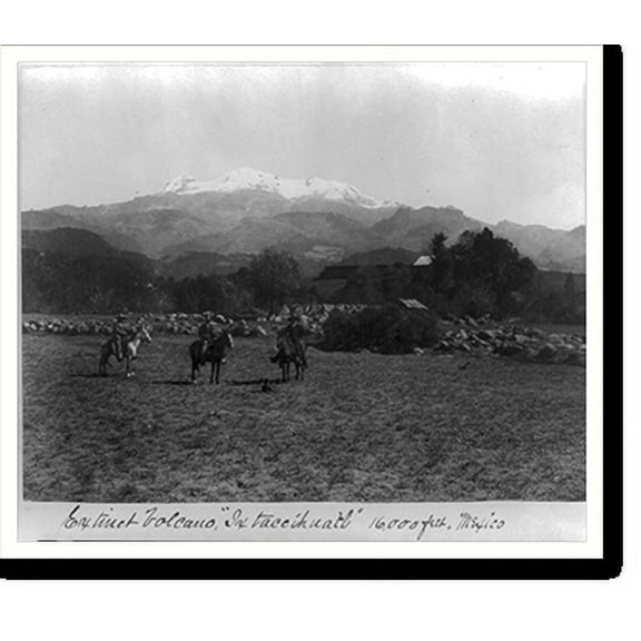 Historic Print, Extinct volcano, Ixtaccihuatl, 16,000 feet, Mexico, 18" x 24"