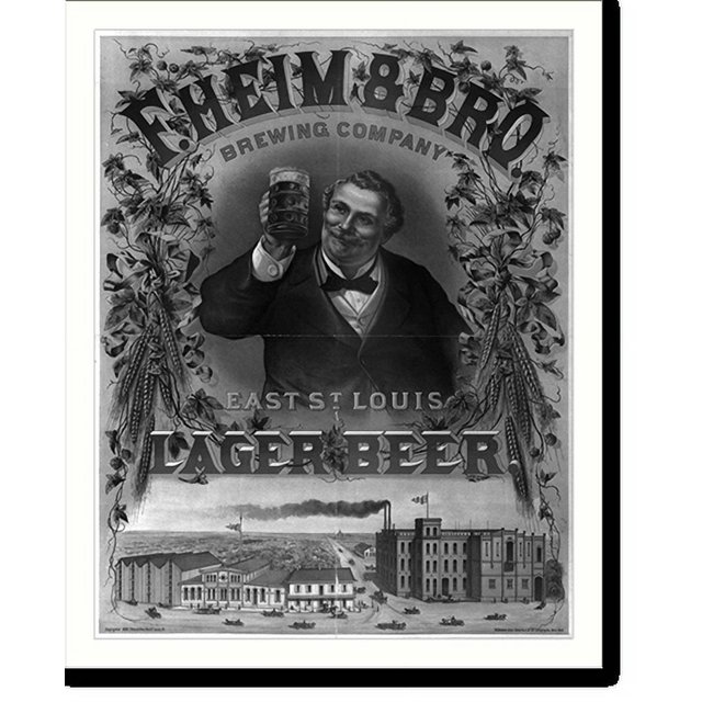 Historic Print, F. Heim & Bro. brewing company, lager beer, East St