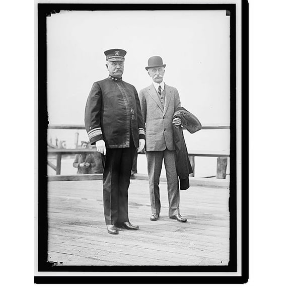 Historic Print, FISK, BRADLEY A. AS REAR ADMIRAL AND FIRST CHIEF OF NAVAL OPERATION, RIGHT, WITH REAR ADMIRAL BADGER, 16" x 20"