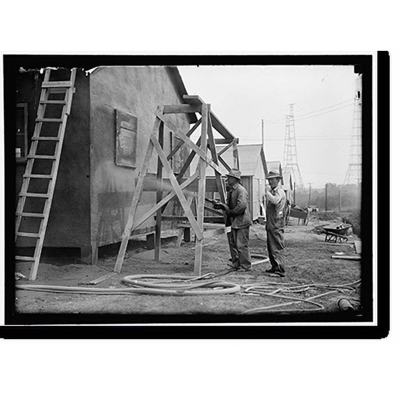 Historic Print, FORT McHENRY. CEMENT GUN USED IN BUILDING CAMP, 16" x 20"