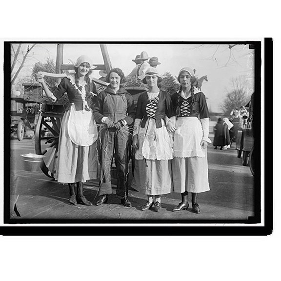Historic Print, FREE MILK FOR FRANCE 'PARADE' MARGARET HARDING, CARTER MILLINKEN, AVIS HUGHES, FRANCES HAMPSON, 18" x 24"