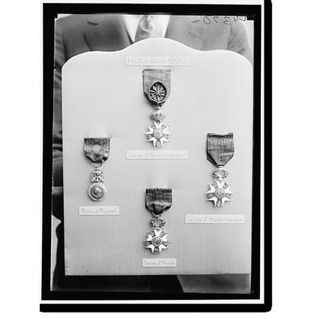 Historic Print, FRENCH MEDALS. CROSS OF THE LEGION OF HONOR, AND OTHER MEDALS, 16" x 20"