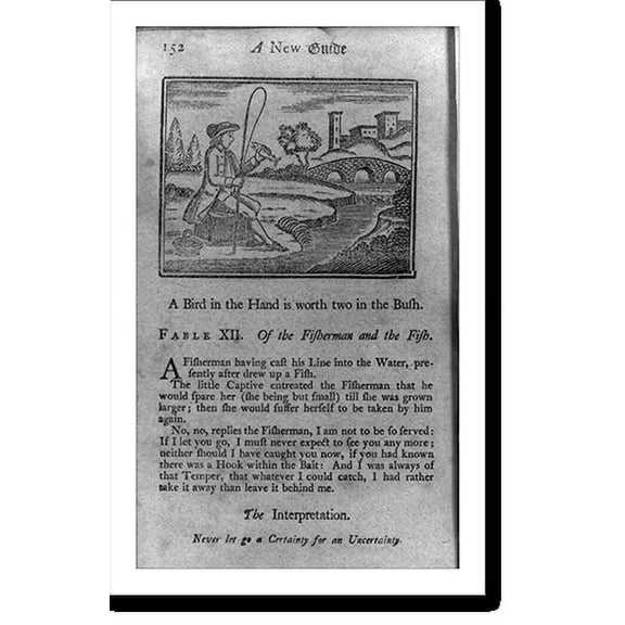 Historic Print, [Fable illus. maxim, A Bird in Hand is worth...]", 16" x 20"