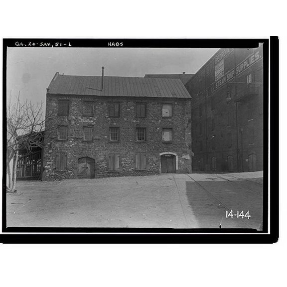 Historic Print, Factor's Warehouse, River Street West, Savannah, Chatham County, GA, 16" x 20"