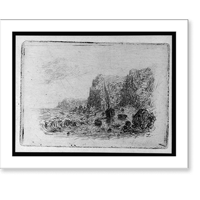 Historic Print, Falaises au bord de la mer.L., 16" x 20"