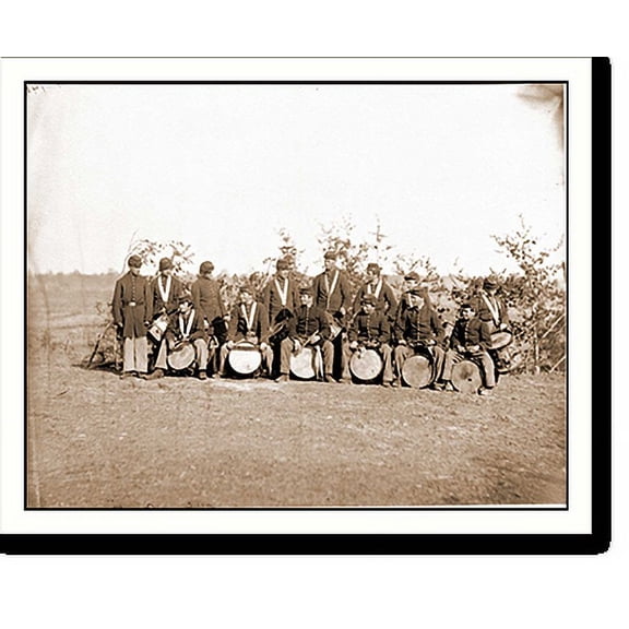 Historic Print, Falmouth Va. Drum corps of 61st New York Infantry, 16" x 20"