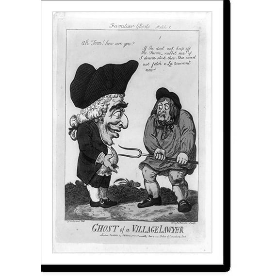 Historic Print, Familiar ghosts. Sketch 1. Ghost of a village lawyer, 16" x 20"