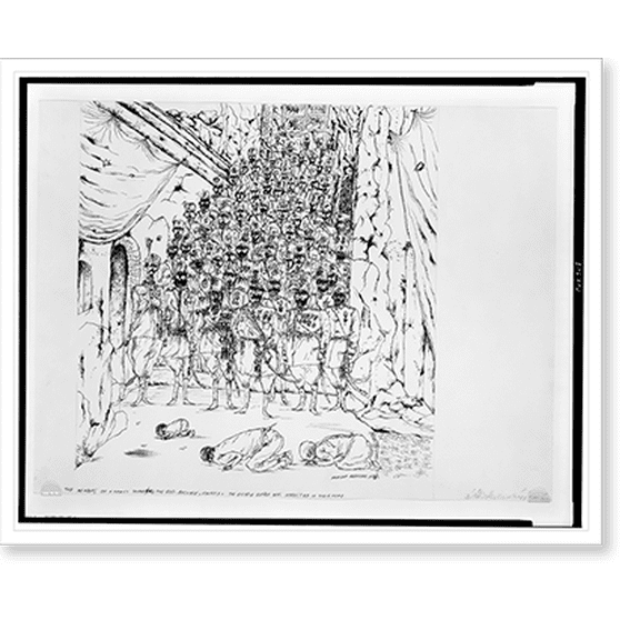Historic Print, Family members thank God after the escaped guerrilla is finally arrested in their home., 16" x 20"