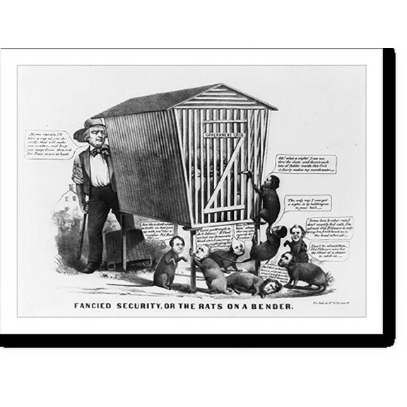 Historic Print, Fancied security, or the rats on a bender, 18" x 24"