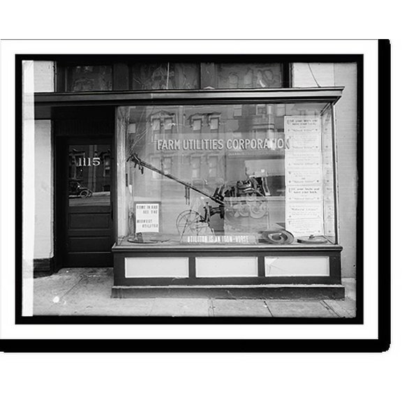 Historic Print, Farm Utilities Corp. window, 16" x 20"