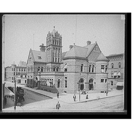 Historic Print, Federal building, Springfield, Mass., 16" x 20"