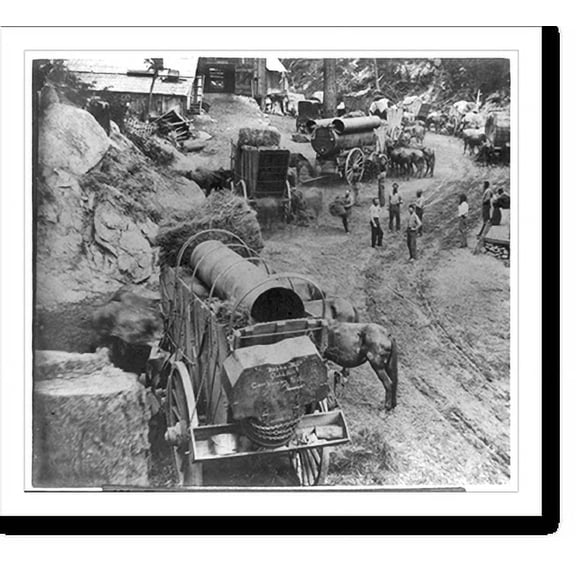 Historic Print, Feeding the teams - scene on the Placerville Route, 18" x 24"