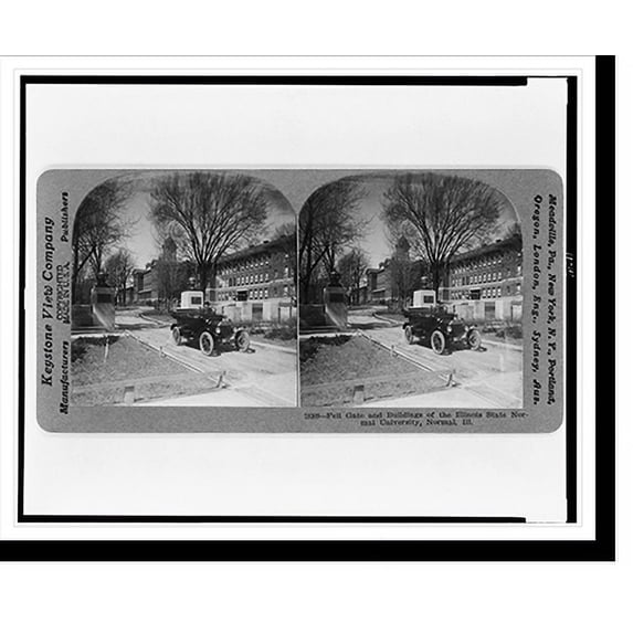 Historic Print, Fell Gate and buildings of the Illinois State Normal University Normal Ill., 16" x 20"