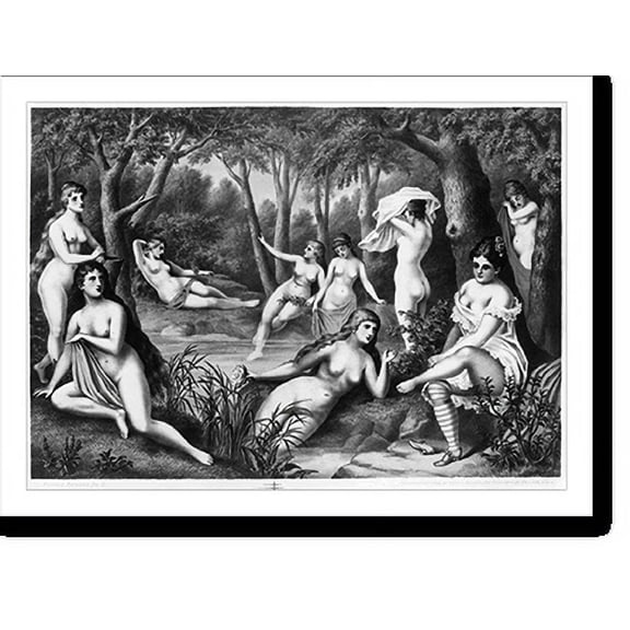 Historic Print, Female bathers, no. 3, 18" x 24"