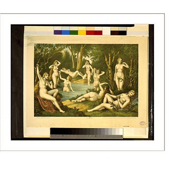 Historic Print, Female bathers, no. 4, 18" x 24"
