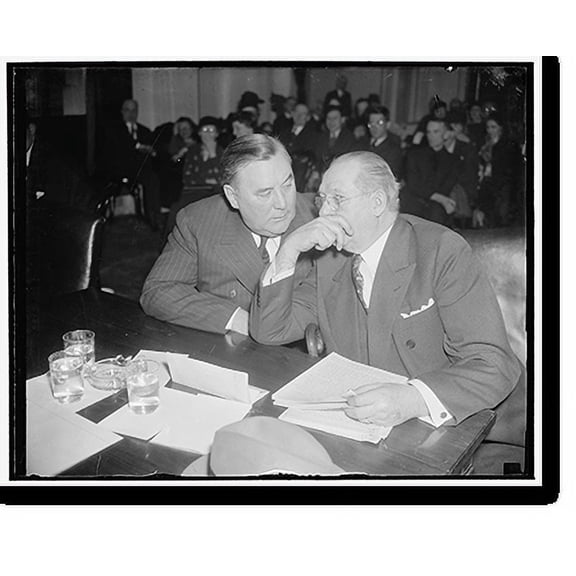 Historic Print, Fiery Johnstown Mayor and Counsel. Washington, D.C., March 10. Just before taking the stand before the Senate Civil Liberties Committee today, Mayor Daniel J. Shields (l…16" x 20"