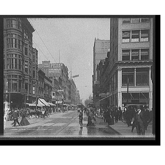 Historic Print, Fifth St. [Street], north from Race, Cincinnati, Ohio, 16" x 20"