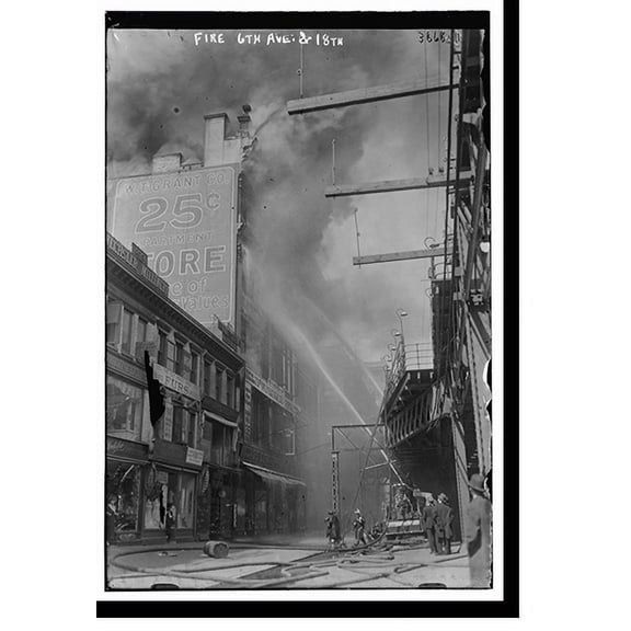 Historic Print, Fire . 6th Ave. & 18th, 1916 - 2, 16" x 20"