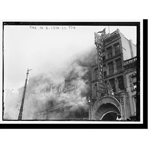 Historic Print, Fire, E. 13th St., 1916, 16" x 20"