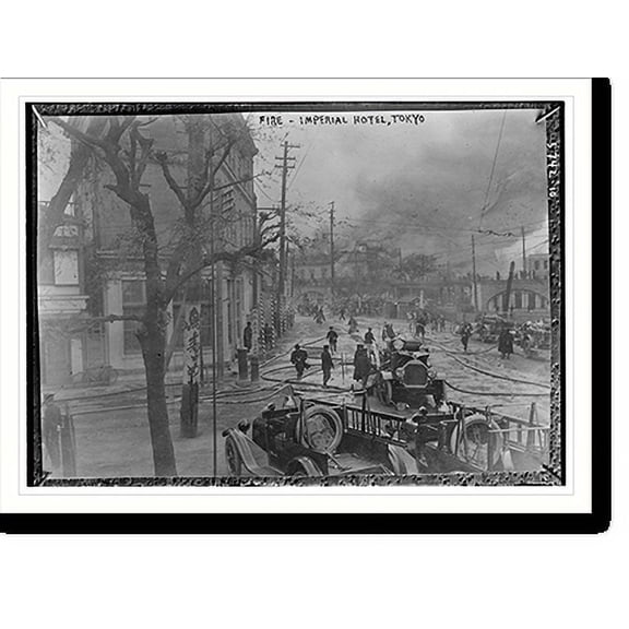 Historic Print, Fire . Imperial Hotel, Tokyo, 16" x 20"