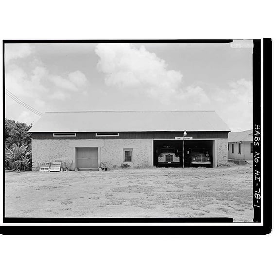 Historic Print, Fire Station, Moloka'i Island, Kalaupapa, Kalawao County, HI, 16" x 20"