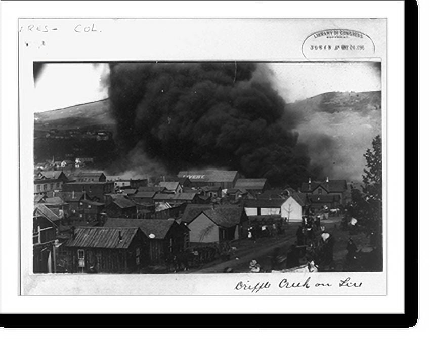 Historic Print, Fire at Cripple Creek, Colorado, 16" x 20"