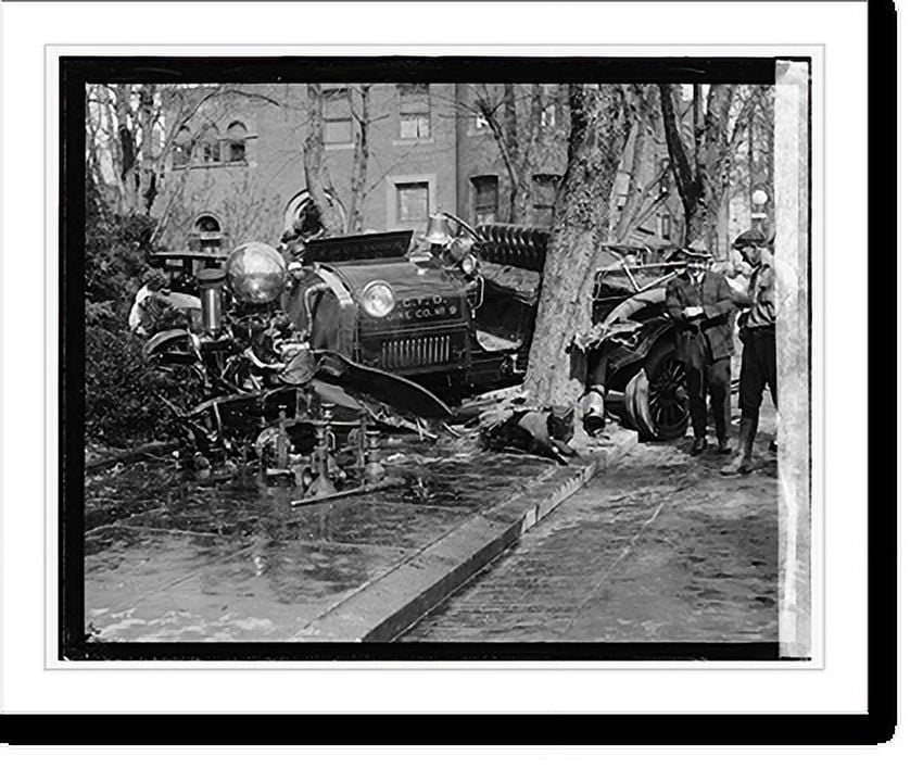 Historic Print, Fire engine wreck, 16