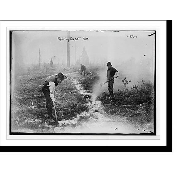 Historic Print, Firefighters of forest fire, South Dakota, 16" x 20"