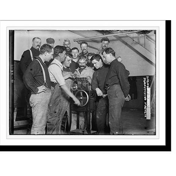 Historic Print, Fireman's School - demonstrating magneto, 16" x 20"