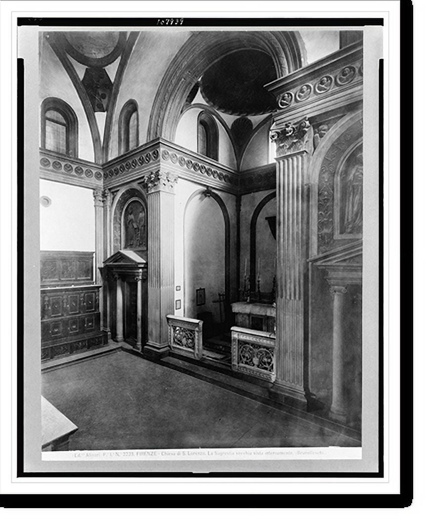 Historic Print, Firenze - Chiesa di S. Lorenzo. La Sagrestia vecchia ...