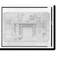Historic Print, [Fireplace mantel. Elevations, plan, sections, and half