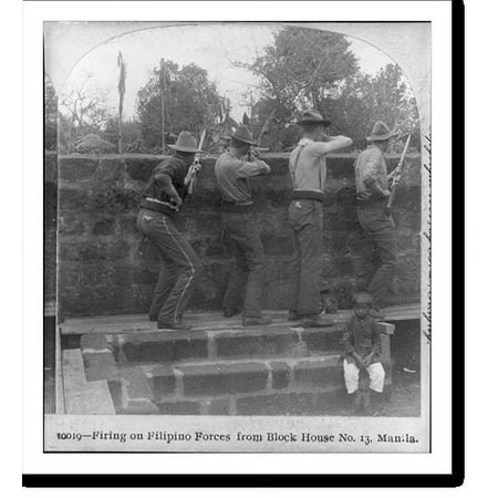 Historic Print, Firing on Filipino forces from Block House No. 13, Manila, 16" x 20"
