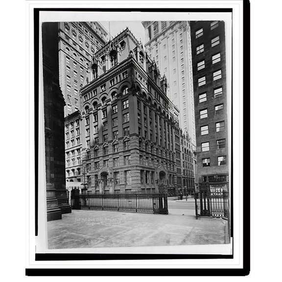 Historic Print, First Nat. Bank Bldg., B'way and Wall St., 18" x 24"