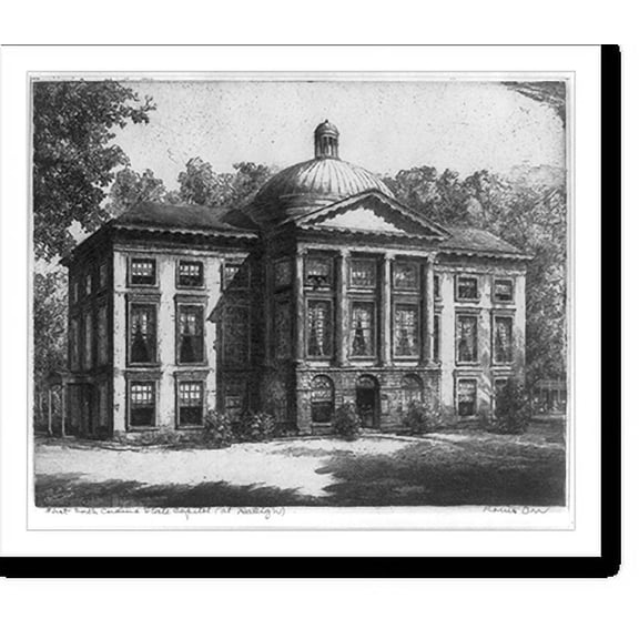 Historic Print, First North Carolina state capitol (at Raleigh).Louis Orr., 18" x 24"