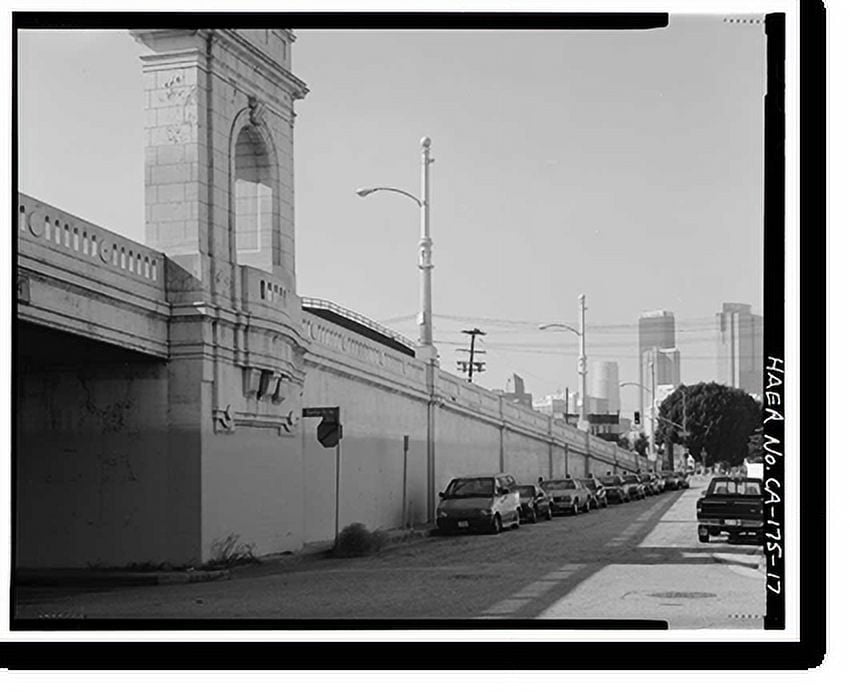 Historic Print, First Street Bridge, Spanning Los Angeles River at