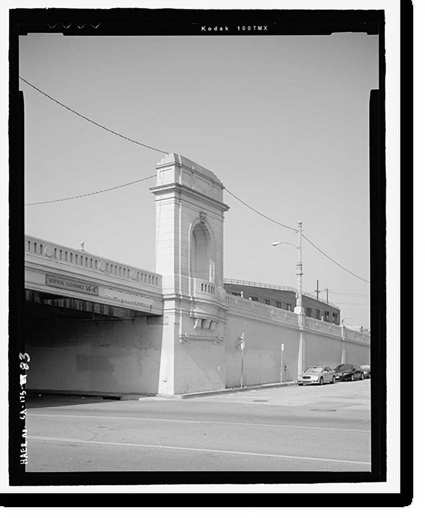 Historic Print, First Street Bridge, Spanning Los Angeles River at