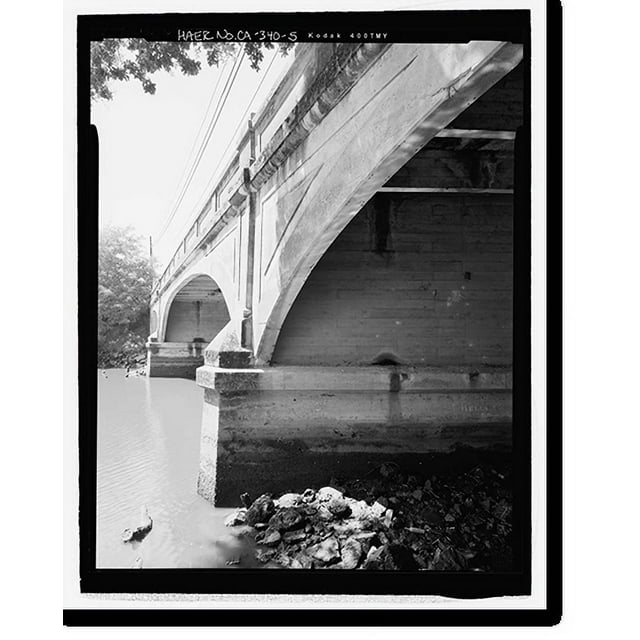 Historic Print, First Street Bridge, Spanning Napa River at First