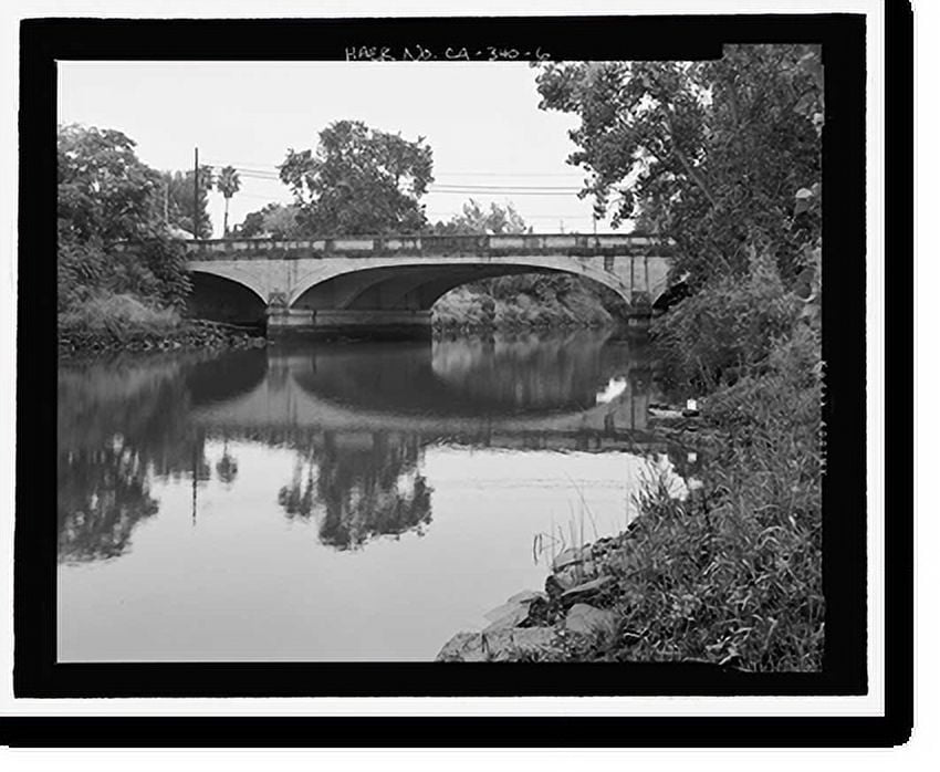 Historic Print, First Street Bridge, Spanning Napa River at First