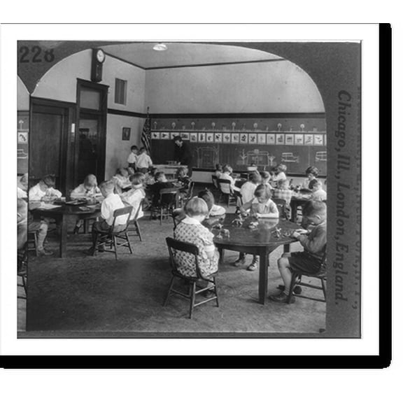 Historic Print, First grade at work, 16" x 20"