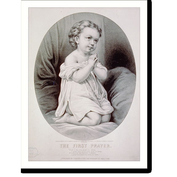 Historic Print, First prayer, 16" x 20"