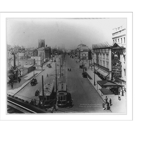 Historic Print, Flatbush Av. Ex. from Fulton St., 16" x 20"