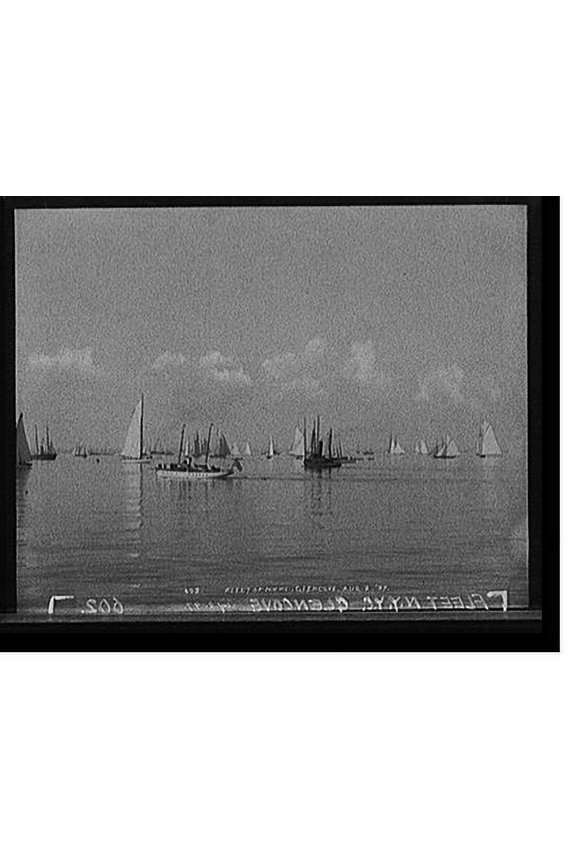 Historic Print, Fleet of N.Y.Y.C. [New York Yacht Club], Glencove [sic], 16" x 20"