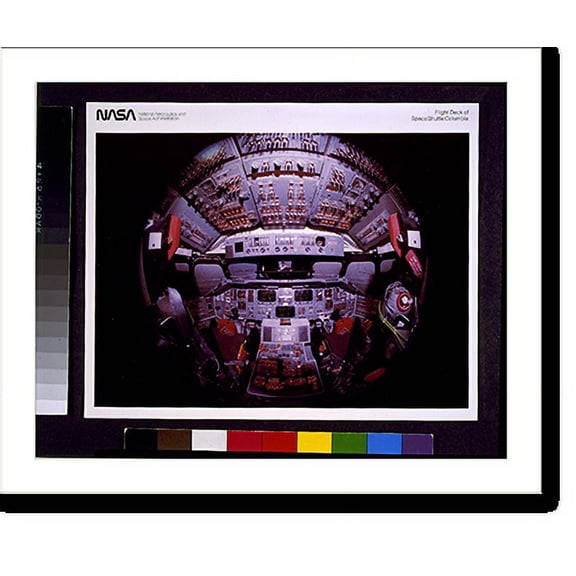 Historic Print, Flight deck of space shuttle Columbia, 16" x 20"